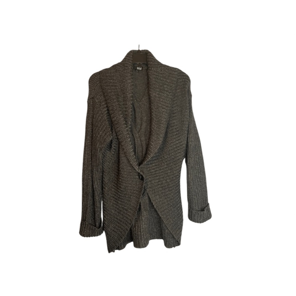 a.n.a L grey with silver sweater cardigan